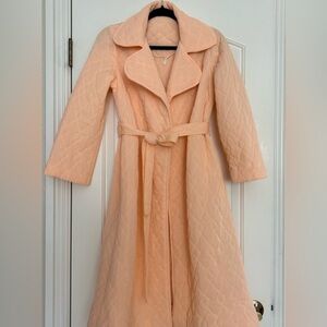 Vintage Peach Quilted Belted robe